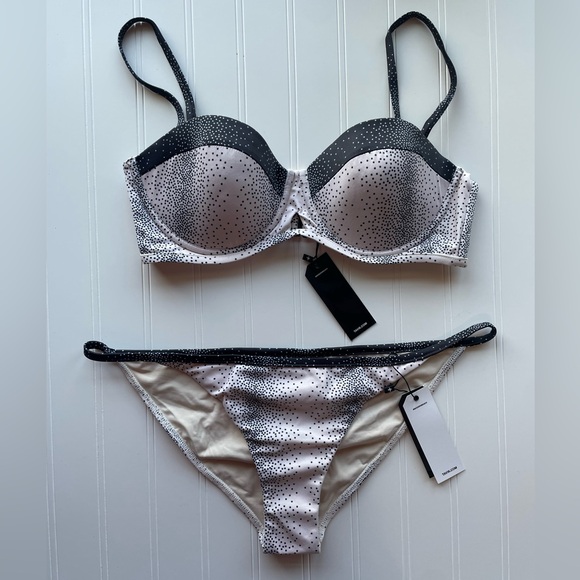 Tavik 2 Piece Bikini Set Black and White Womens Size Large NWT New Swimsuit - Picture 1 of 5